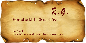 Ronchetti Gusztáv névjegykártya